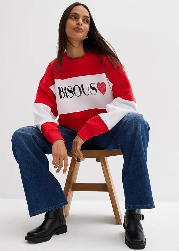 Oversizesweatshirt i mjuk bomullsmix, bonprix