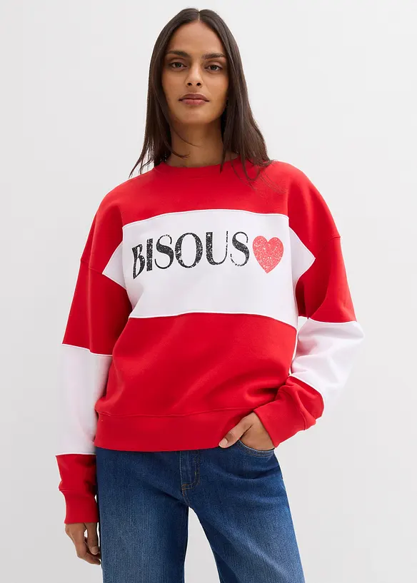 Oversizesweatshirt i mjuk bomullsmix, bonprix