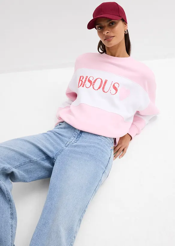 Oversizesweatshirt i mjuk bomullsmix, bonprix