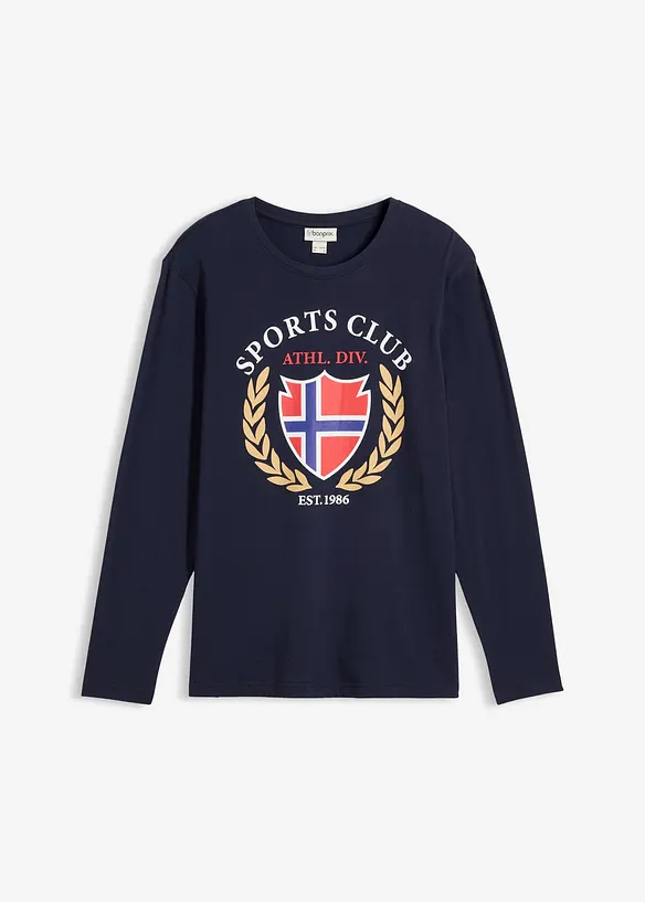 L&aring;ng&auml;rmad T-shirt i bomull, bonprix