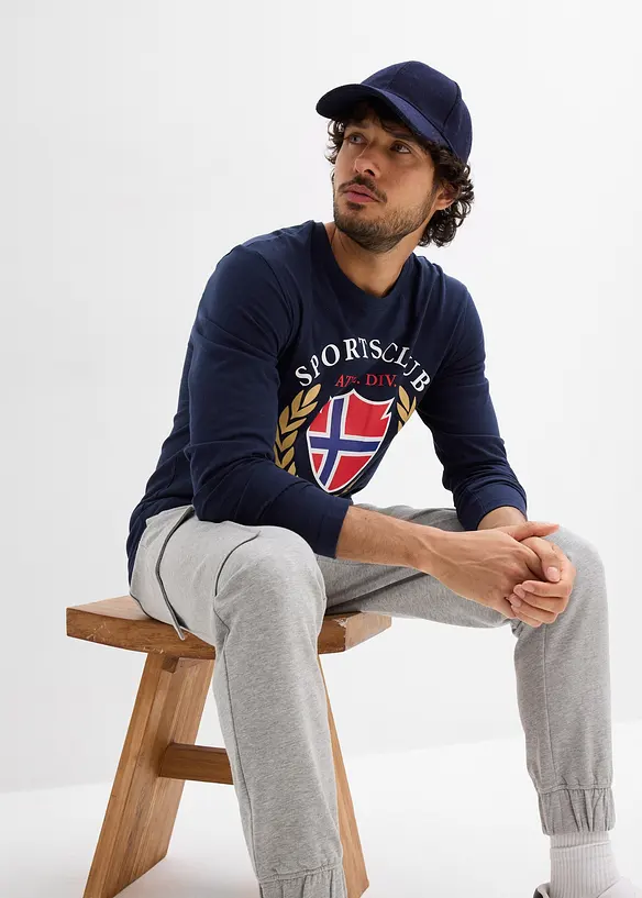 L&aring;ng&auml;rmad T-shirt i bomull, bonprix