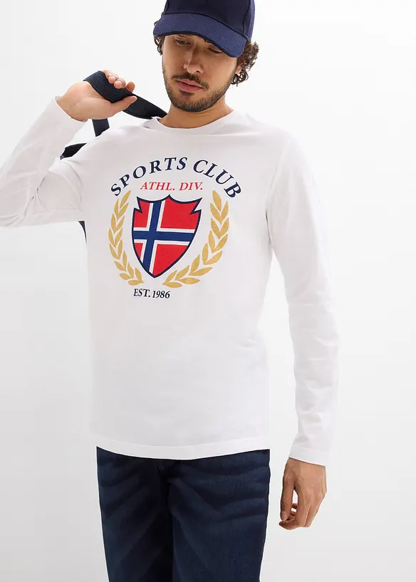 L&aring;ng&auml;rmad T-shirt i bomull, bonprix