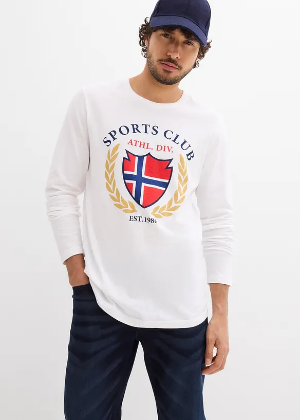 L&aring;ng&auml;rmad T-shirt i bomull, bonprix