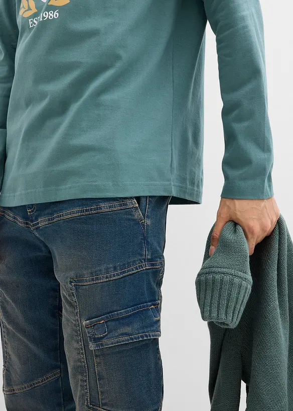 L&aring;ng&auml;rmad T-shirt i bomull, bonprix