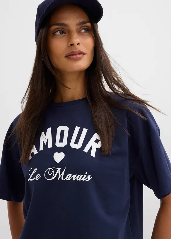 T-shirt av stretchig mix med ekologisk bomull, bonprix