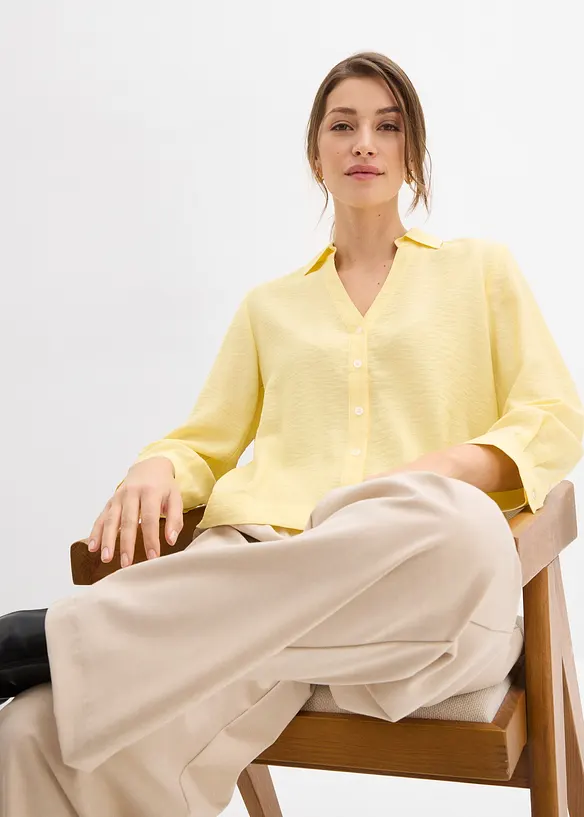 Blus i fyrkantig modell av viskosmix, bonprix