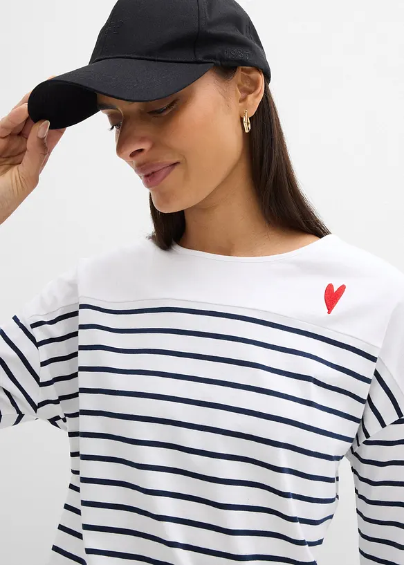 L&aring;ng&auml;rmad topp i ekologisk bomull, bonprix