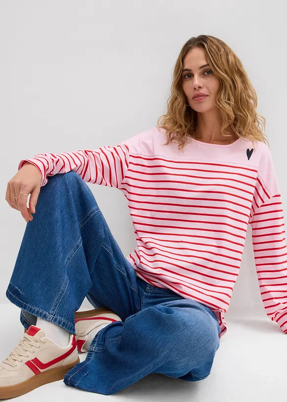 L&aring;ng&auml;rmad topp i ekologisk bomull, bonprix