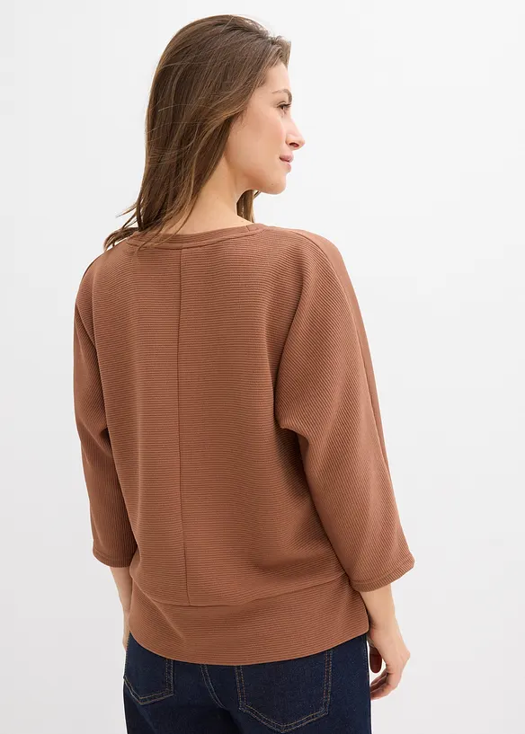 Sweatshirt av material med struktur, bonprix