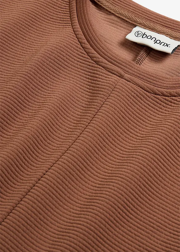 Sweatshirt av material med struktur, bonprix