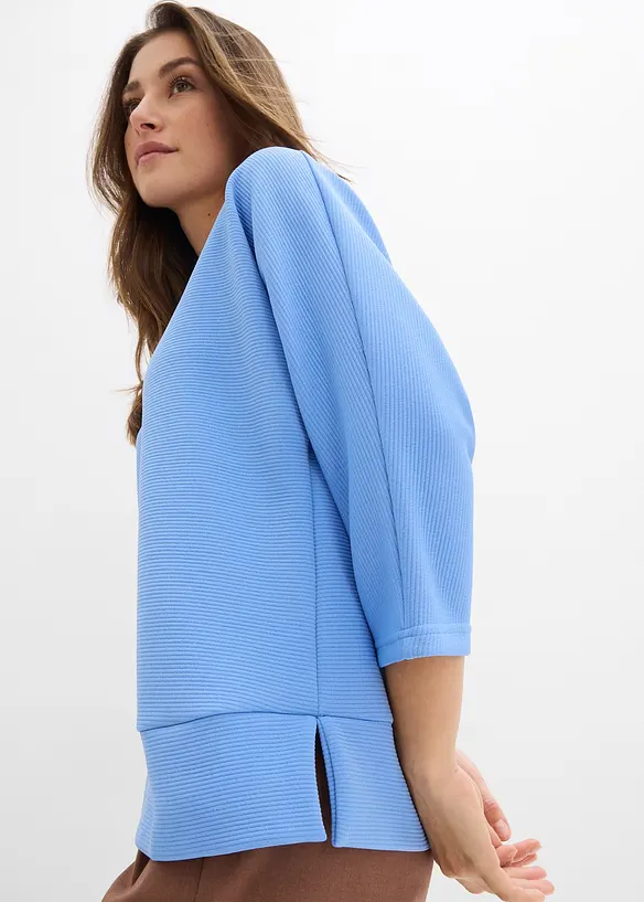 Sweatshirt av material med struktur, bonprix