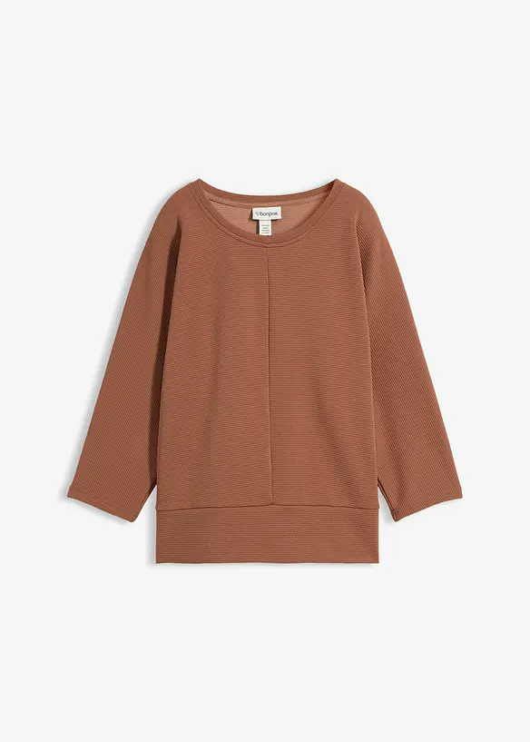 Sweatshirt av material med struktur, bonprix