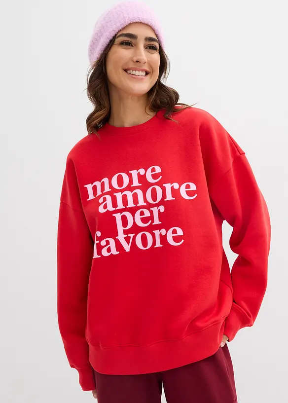 Oversizesweatshirt av bomullsmix, bonprix