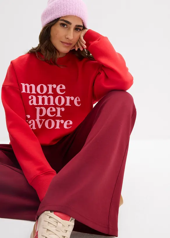 Oversizesweatshirt av bomullsmix, bonprix