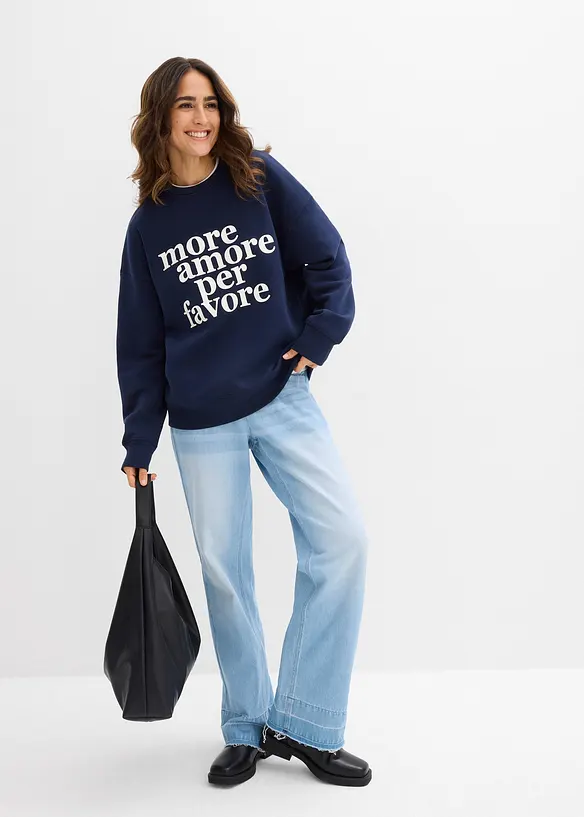 Oversizesweatshirt av bomullsmix, bonprix