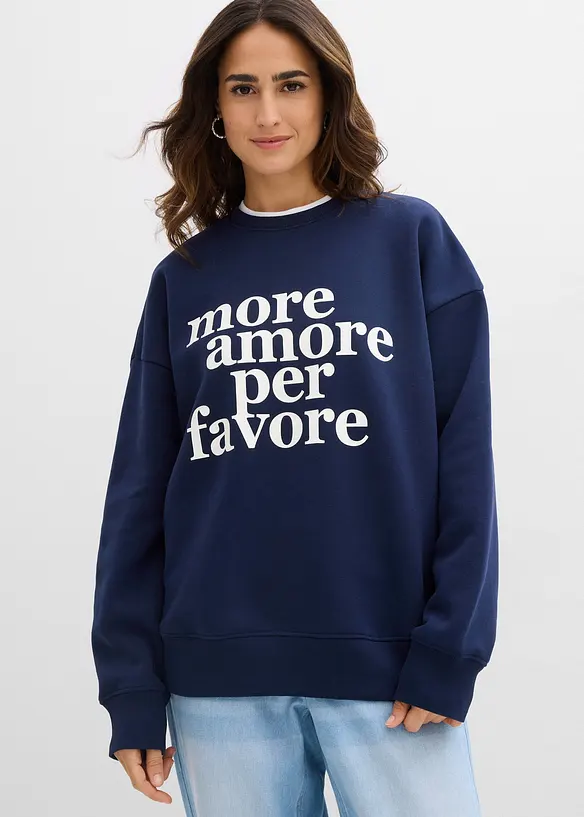 Oversizesweatshirt av bomullsmix, bonprix