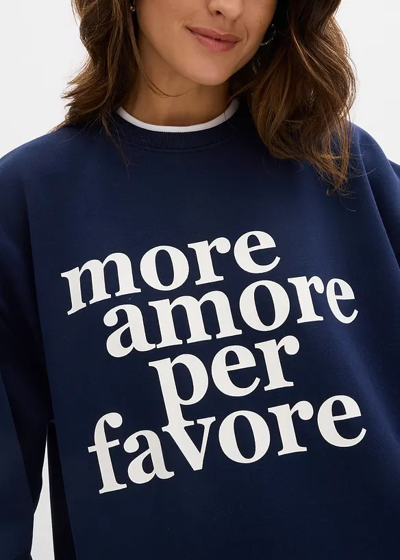 Oversizesweatshirt av bomullsmix, bonprix