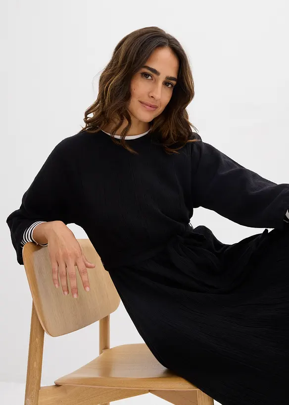 Mellanl&aring;ng kl&auml;nning i mjuk bomull, bonprix