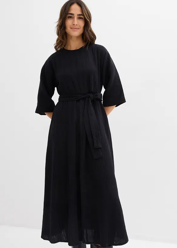 Mellanl&aring;ng kl&auml;nning i mjuk bomull, bonprix