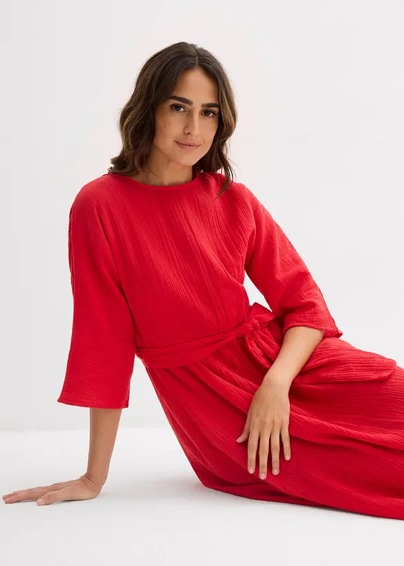 Mellanl&aring;ng kl&auml;nning i mjuk bomull, bonprix