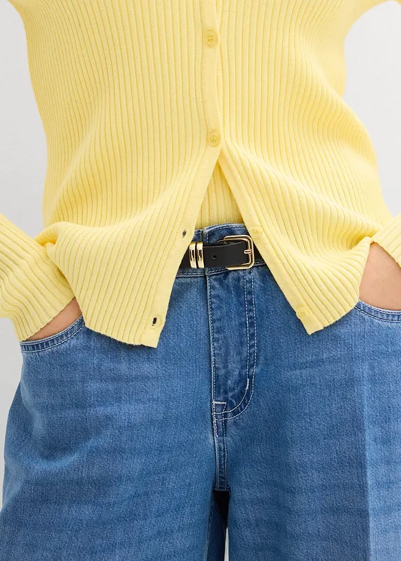 Finstickad cardigan med viskos, bonprix