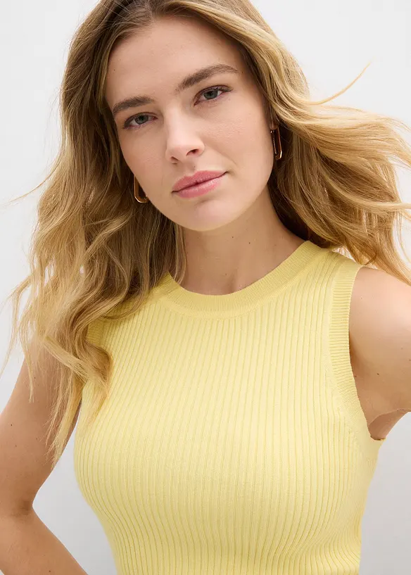 Stickat linne i viskosmix, bonprix