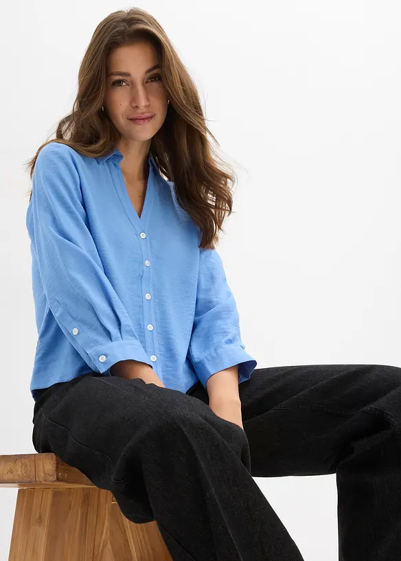 Blus i fyrkantig modell av viskosmix, bonprix