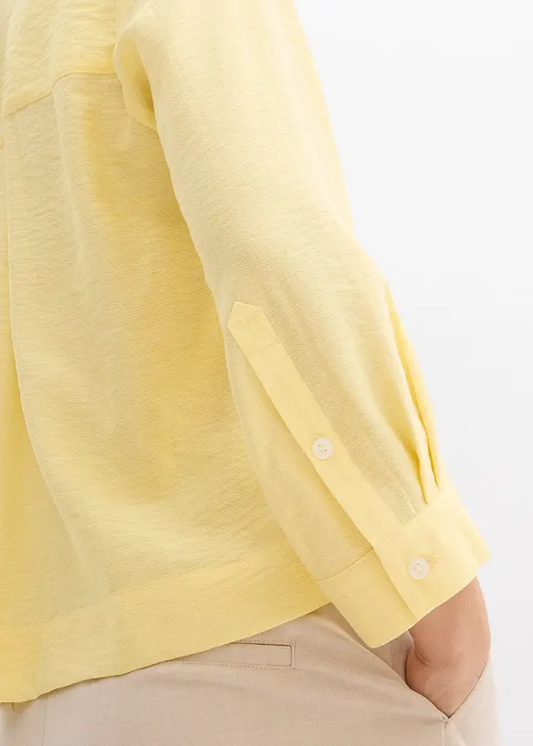 Blus i fyrkantig modell av viskosmix, bonprix