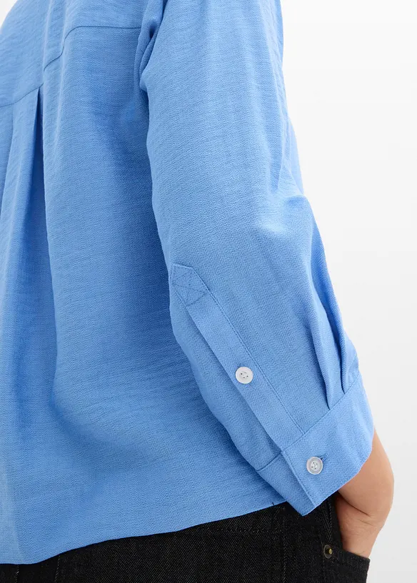 Blus i fyrkantig modell av viskosmix, bonprix