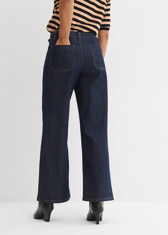 Wide Leg Jeans High Waist, cropped, bonprix