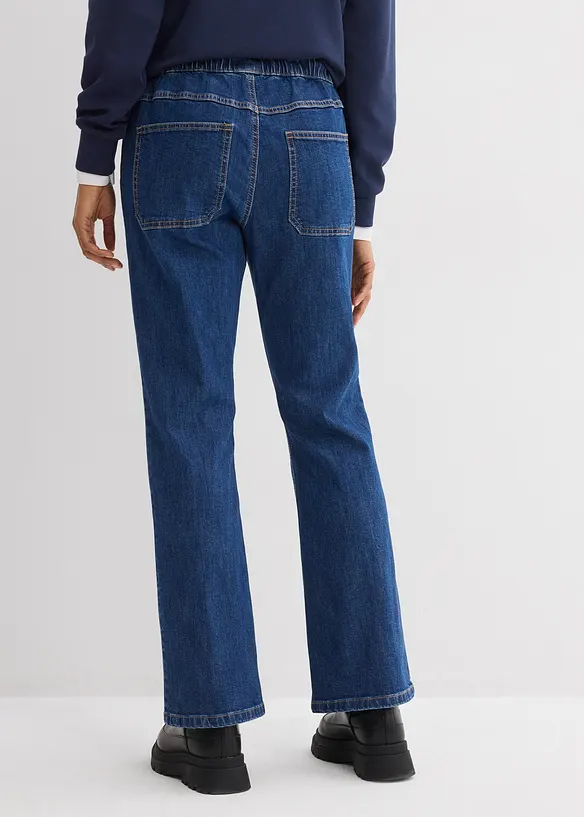 Bootcut-jeans Mid Waist med res&aring;rmidja, bonprix