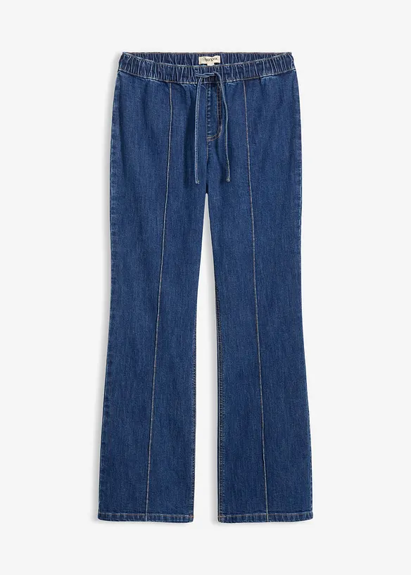 Bootcut-jeans Mid Waist med res&aring;rmidja, bonprix