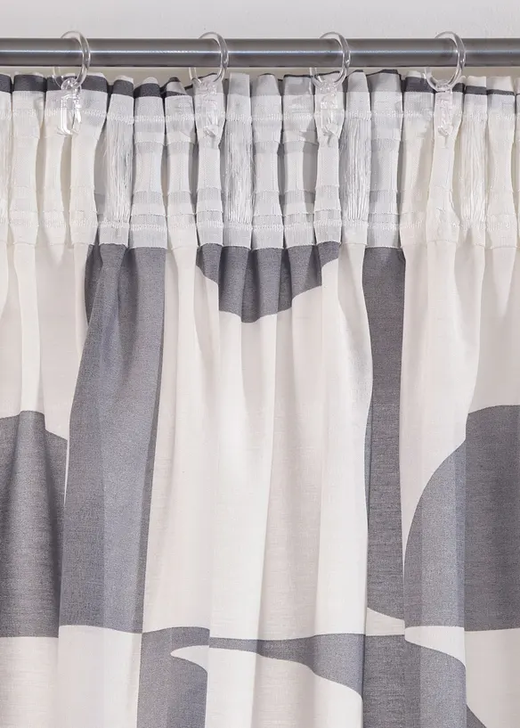 Gardin med grafiskt m&ouml;nster i &aring;tervunnen polyester (1-pack), bonprix