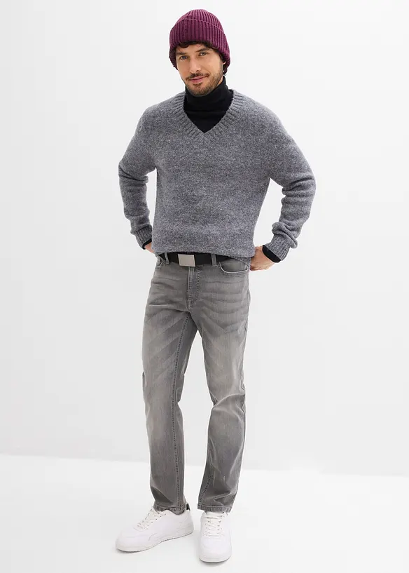 Regular Fit Stretch Jeans med sk&auml;rp, Straight, bonprix