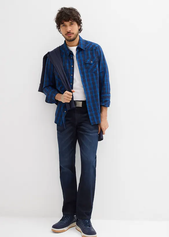 Regular Fit Stretch Jeans med sk&auml;rp, Straight, bonprix