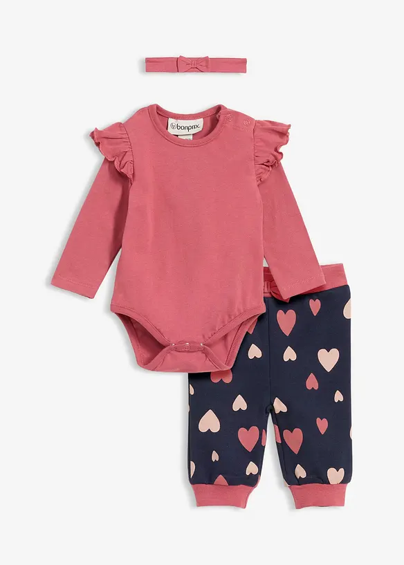 Body, byxa, accessoar (3 delar), bonprix