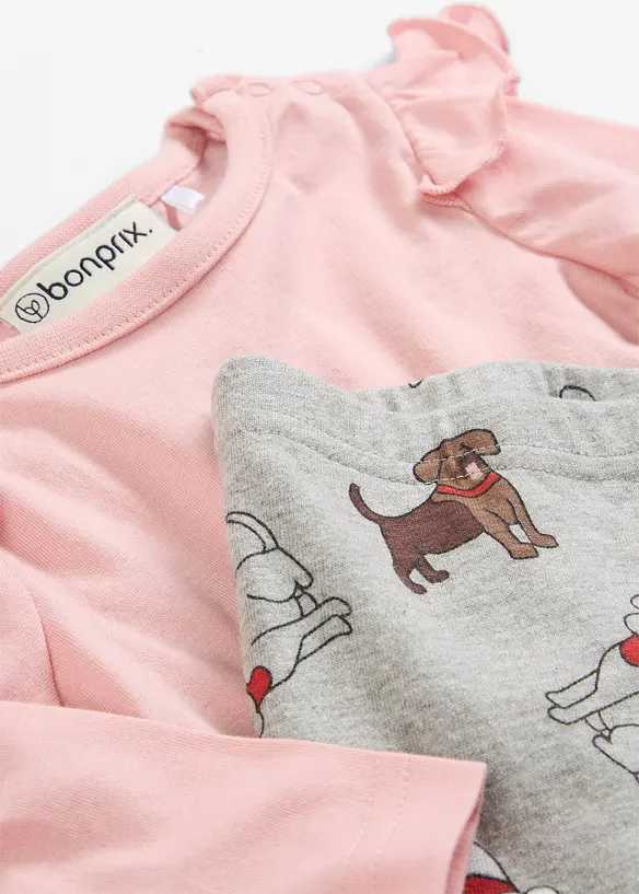 L&aring;ng&auml;rmad topp och leggings (2 delar), bonprix