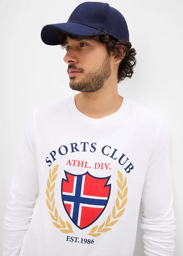 L&aring;ng&auml;rmad T-shirt i bomull, bonprix