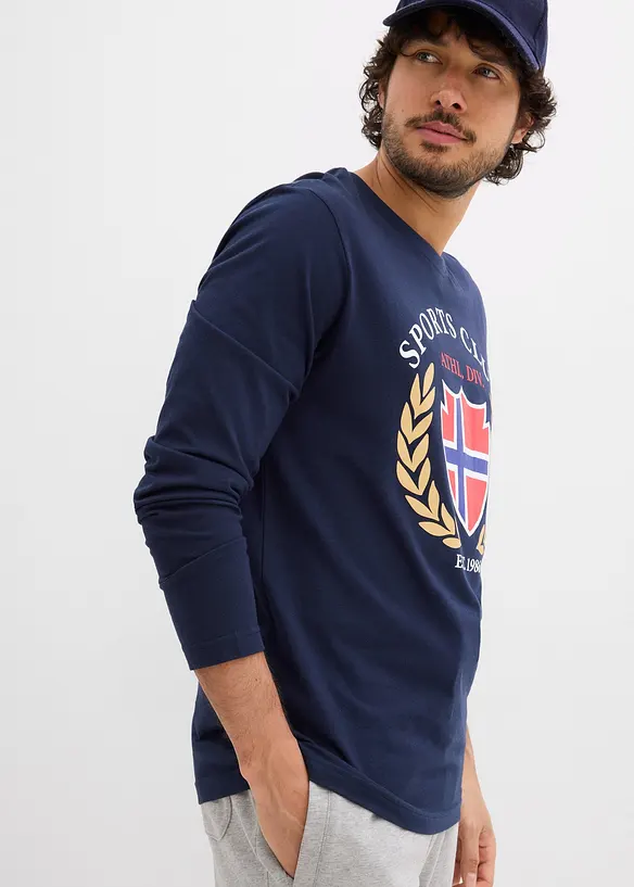 L&aring;ng&auml;rmad T-shirt i bomull, bonprix