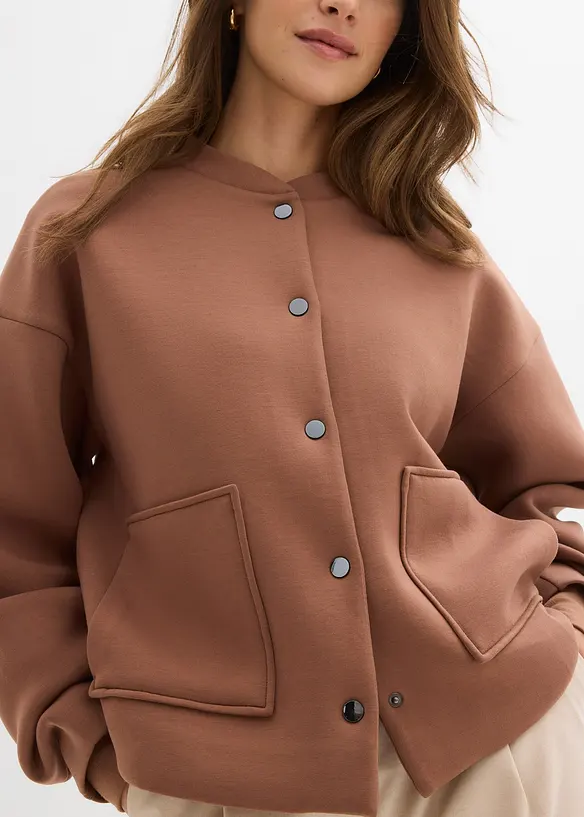 Bekv&auml;m blusjacka i stabil trik&aring;, bonprix