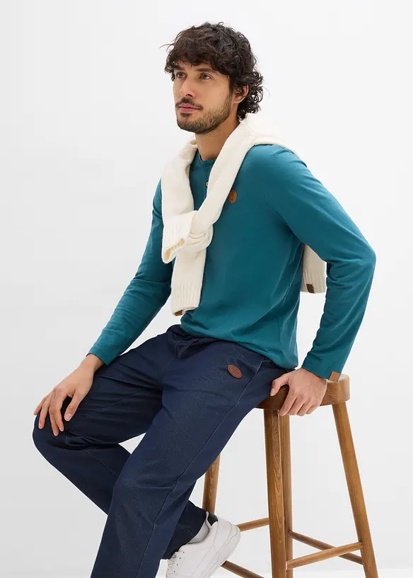 Joggingbyxa med denimlook, bonprix