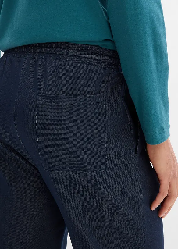 Joggingbyxa med denimlook, bonprix