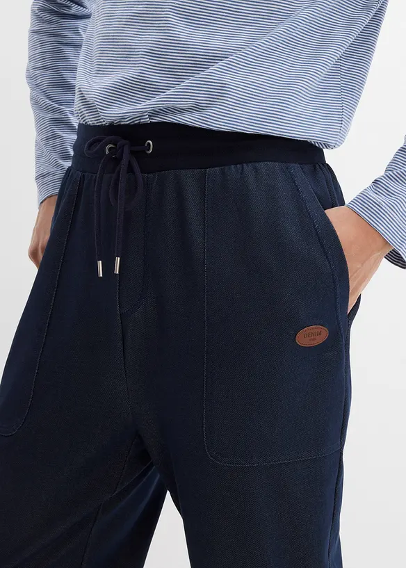 Joggingbyxa med denimlook, bonprix