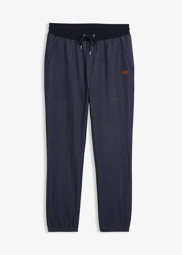 Joggingbyxa med denimlook, bonprix