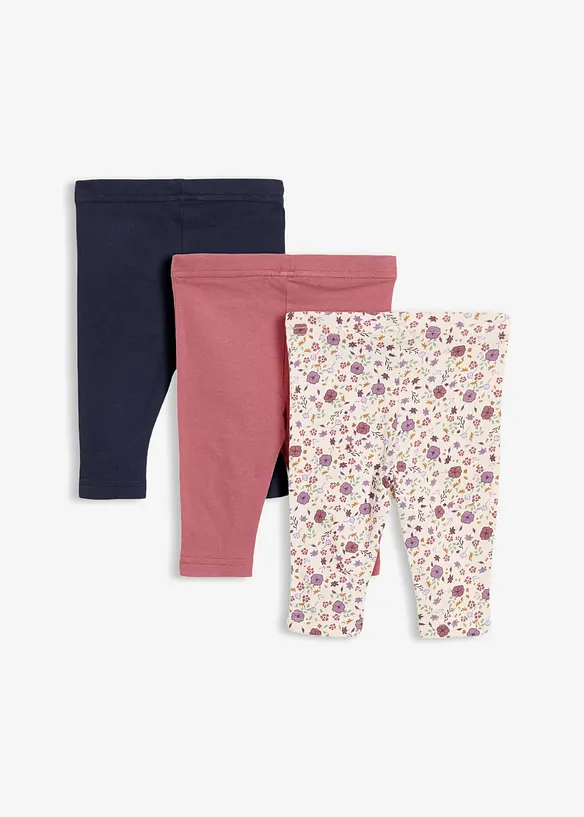 Leggings av ekologisk bomull (3-pack), bonprix