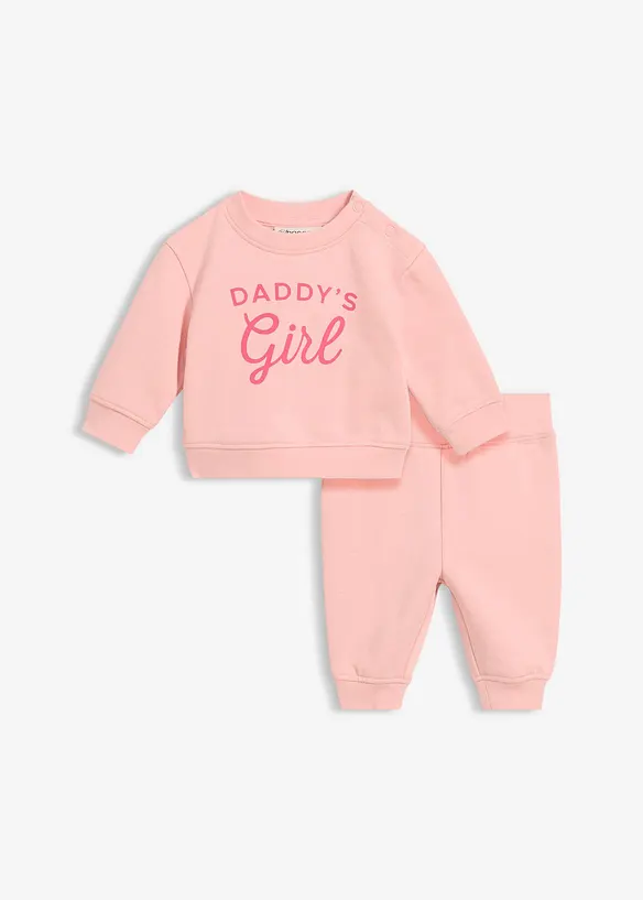 Sweatshirt och byxa av ekologisk bomull (2 delar), bonprix