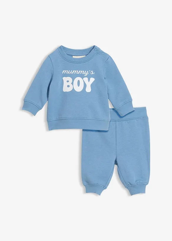 Set med sweatshirt och byxa av ekologisk bomull (2 delar), bonprix