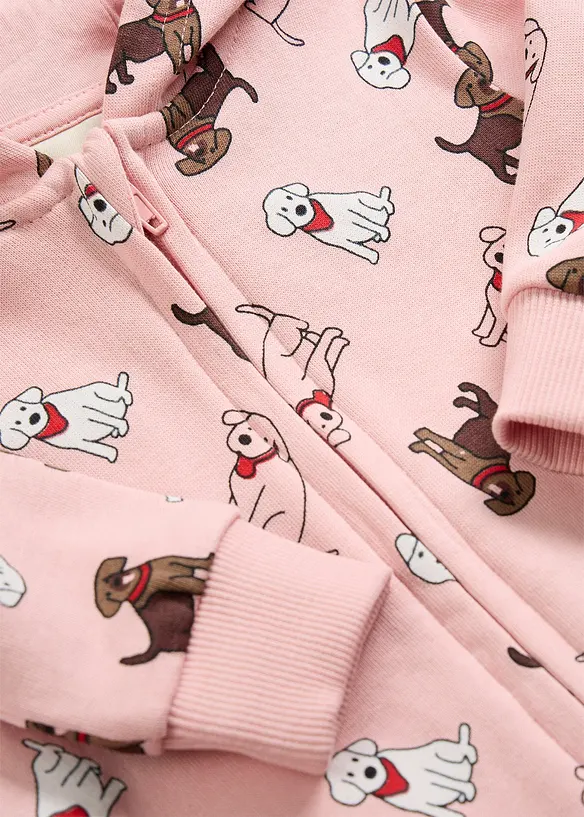 Sweatshirtjumpsuit med huva, av ekologisk bomull, bonprix