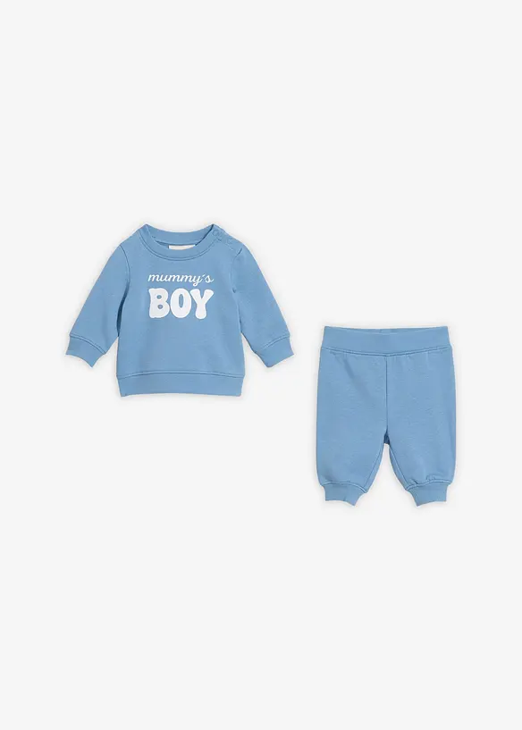 Set med sweatshirt och byxa av ekologisk bomull (2 delar), bonprix