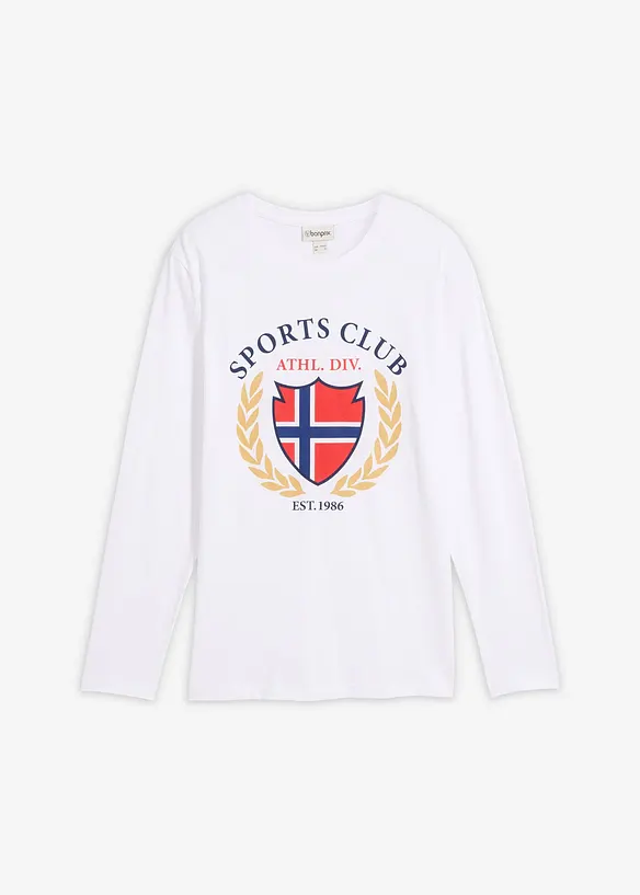 L&aring;ng&auml;rmad T-shirt i bomull, bonprix